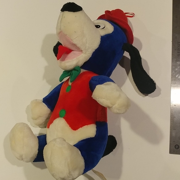 4/$15 🌻 Blue Dog w Red Vest & Hat Stuffed Animal